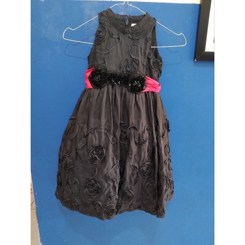 Preloved Dress Bubble hitam rose