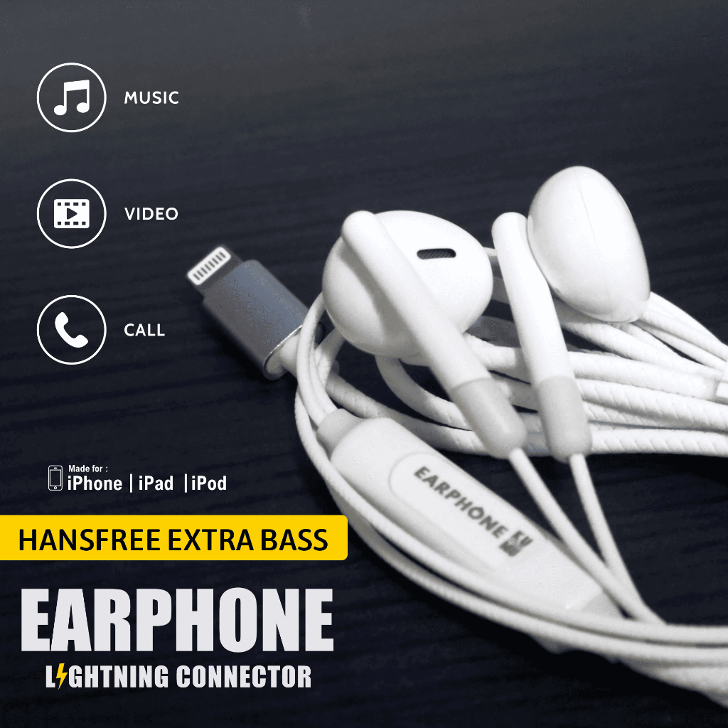 Handsfree Headset Lightning iPhone GadgetKU GadgetMU