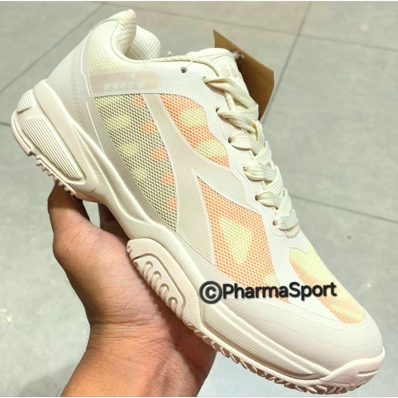 NEW HOT DEALS Diadora HOSHIE Beige Bulutangkis Sepatu Tennis Badminton Padel Wanita Cewek Perempuan
