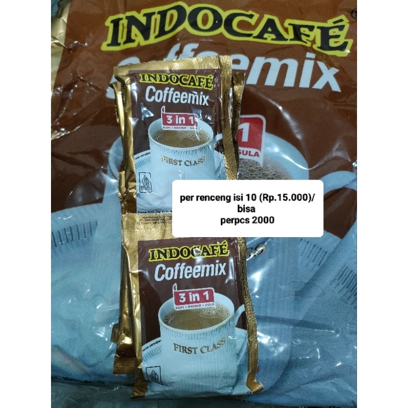 

indocafe coffe mix satuan/rencengan