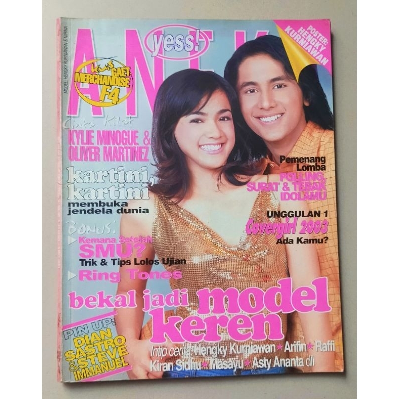 Majalah Aneka 24 April 2003 : Cover Hengky dan Nirina - Pin Up Dian Sastro - Pramoedya Ananta Toer