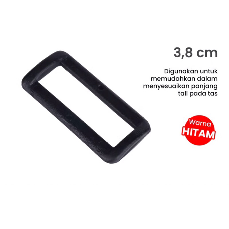 HYC RING KOTAK PLASTIK PP /RING TAS / RING KOTAK HITAM AKSESORIS TAS PLASTIK PP 3,8CM