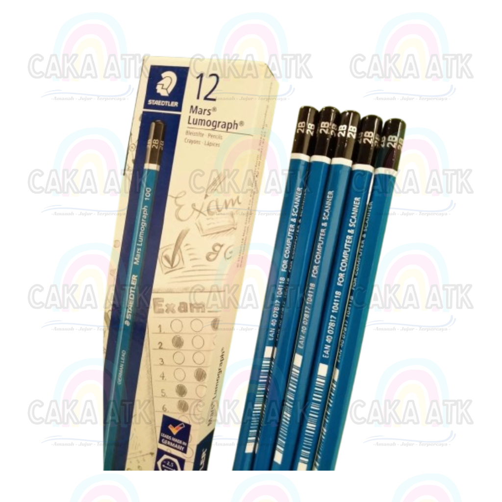 

[ Ecer ] Pensil 2B STAEDTLER Mars Lumograph/ Pencil 2B for Computer / Pensil Ujian Original Ecer