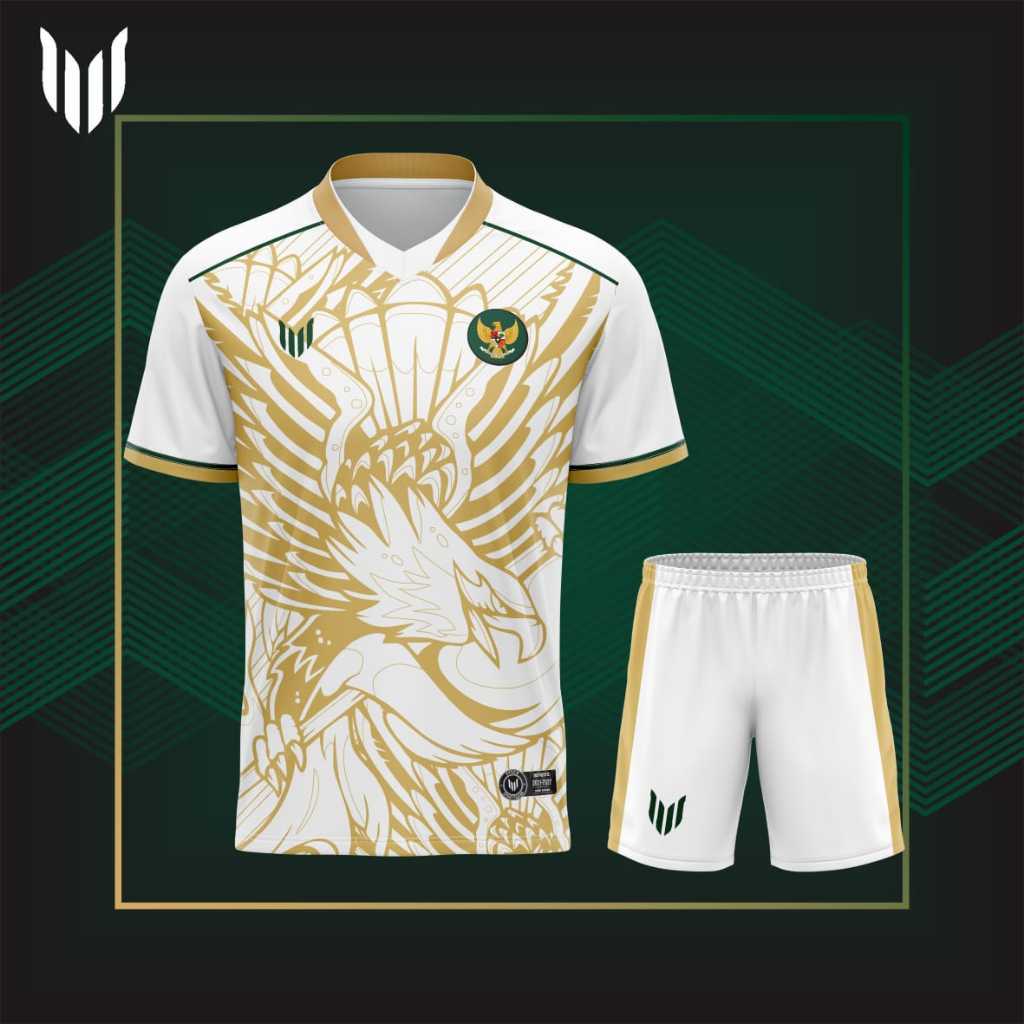 SETELAN JERSEY TIMNAS PUTIH GOLD // FANTASY JERSEY