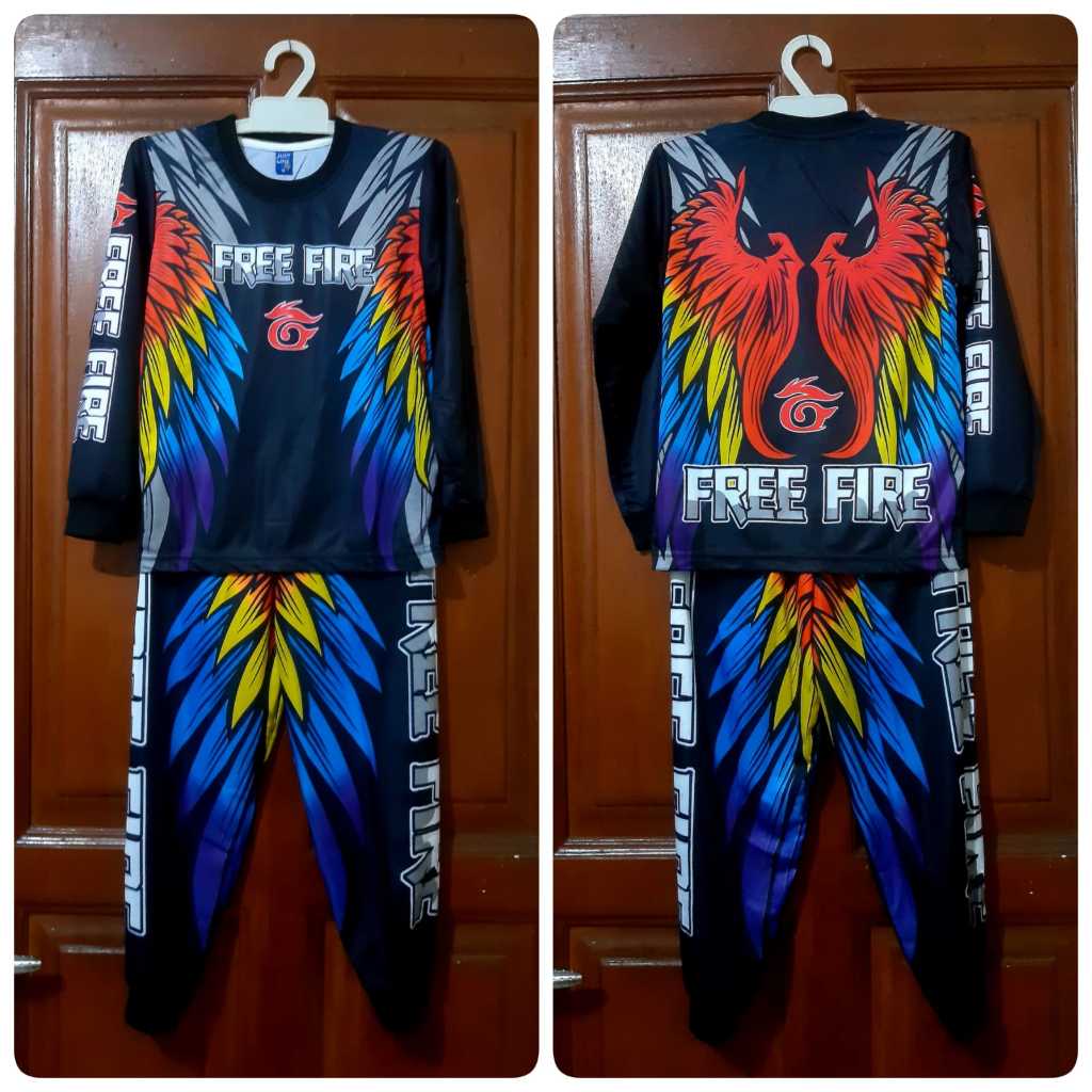 stelan anak celana dan kaos angel ff | SETELAN BAJU GAMING FREE FIRE/SETELAN CELANA BNL ANGEL/BISA  