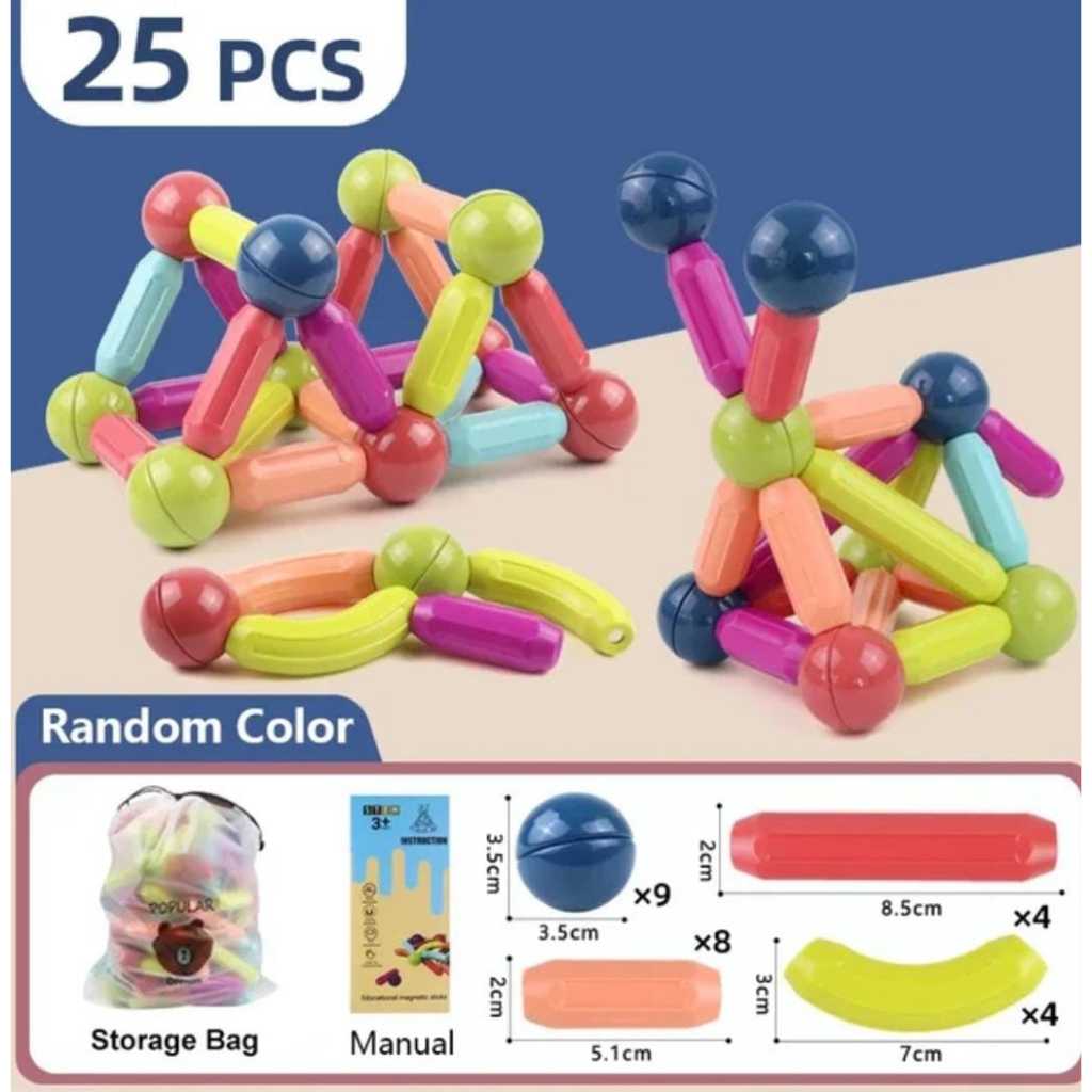 Mainan edukasi magnetic stick anak