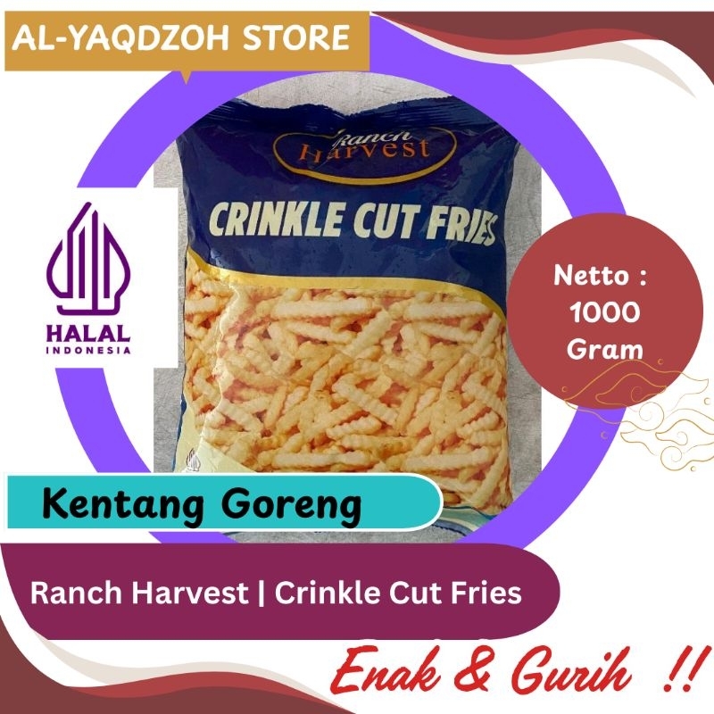 

Kentang Goreng | FROZENFOOD | Ranch Harvest | Crinkle Cut | Netto 1000 Gram