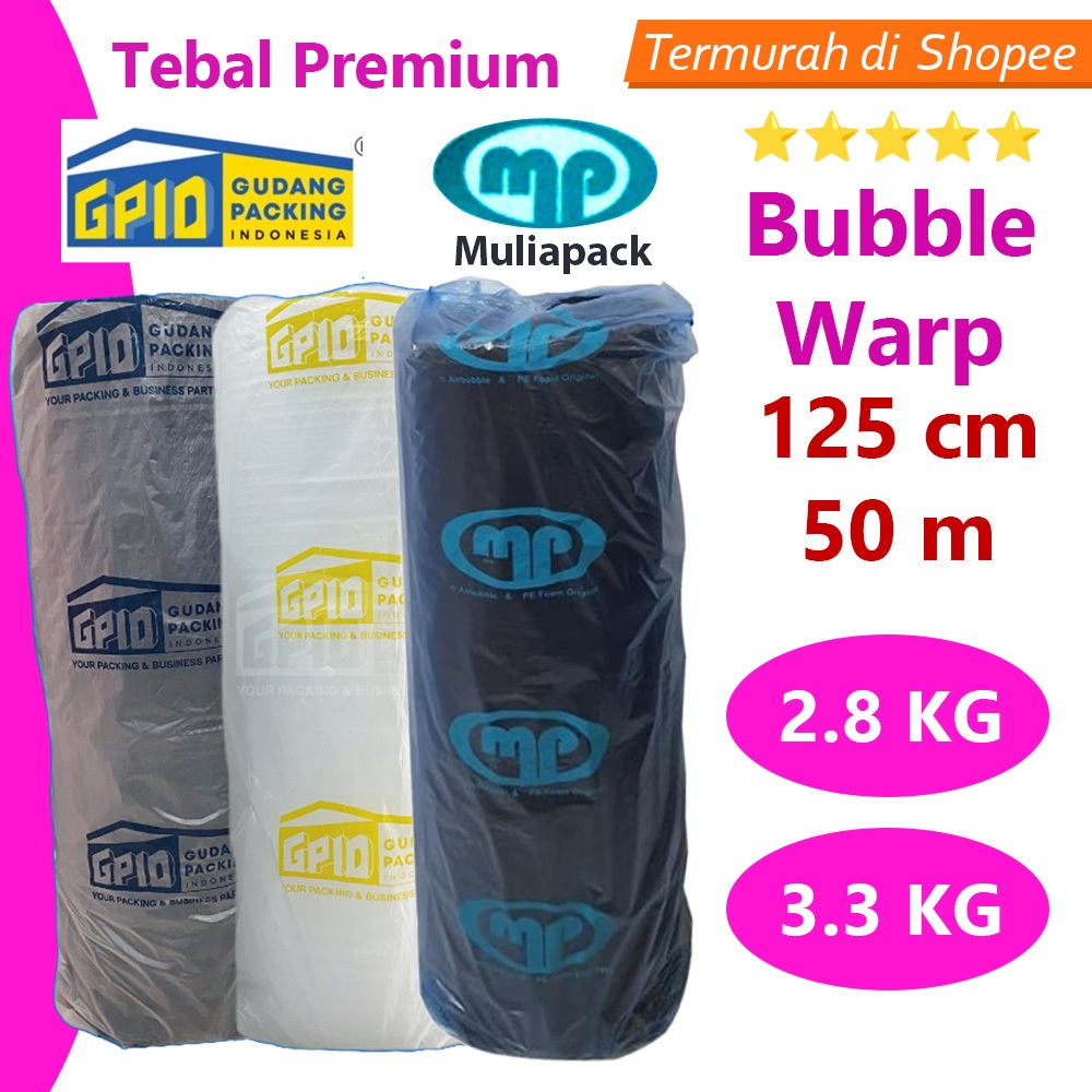 

MP Bubble Wrap Roll Hitam 2.8KG,3,3 KG, Termurah di Shopee,GPID Bubble Wrap 50m, BubbleWrap 125cm