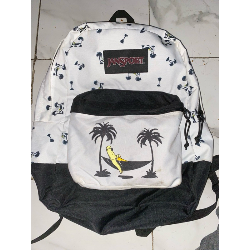 tas jansport ori putih kondisi bagus pemakaian pribadi