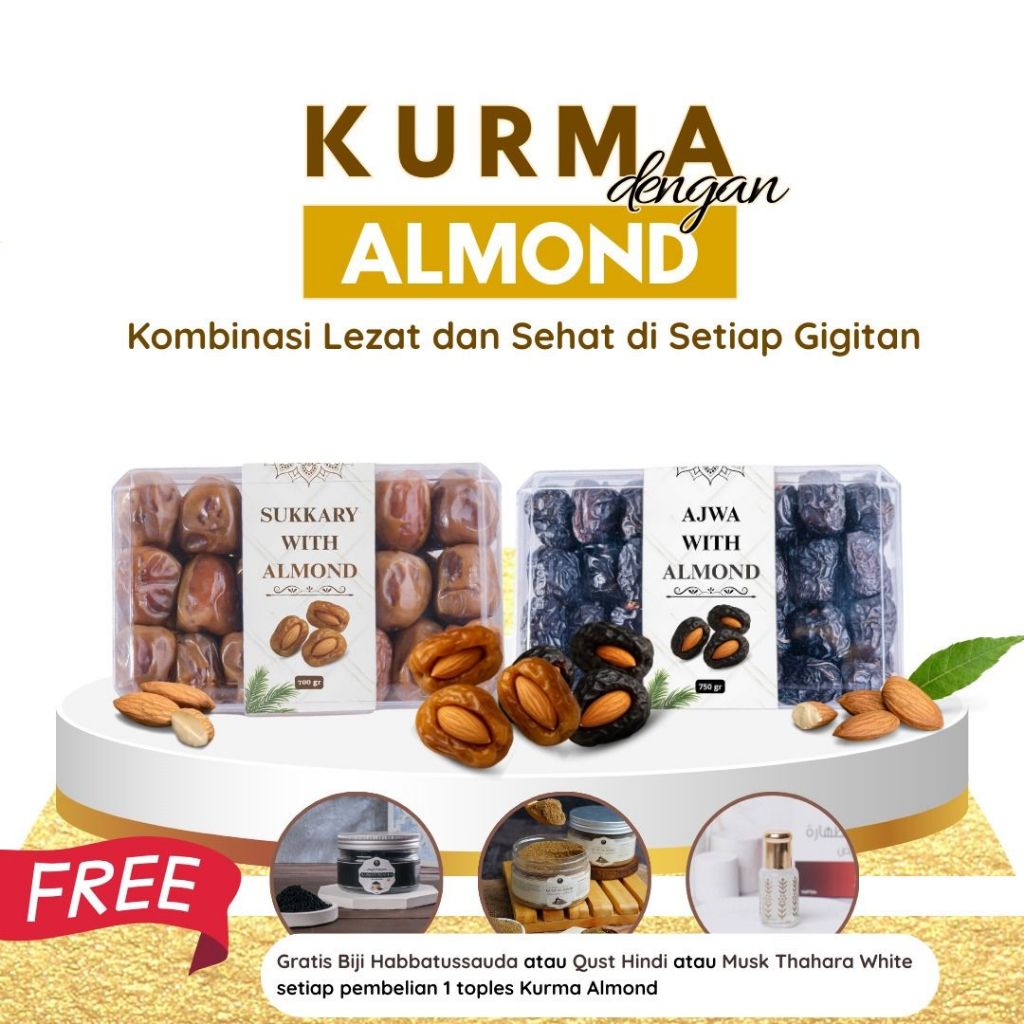 

Kurma Almond Kurma Sukari / Ajwa isi Kacang Almond