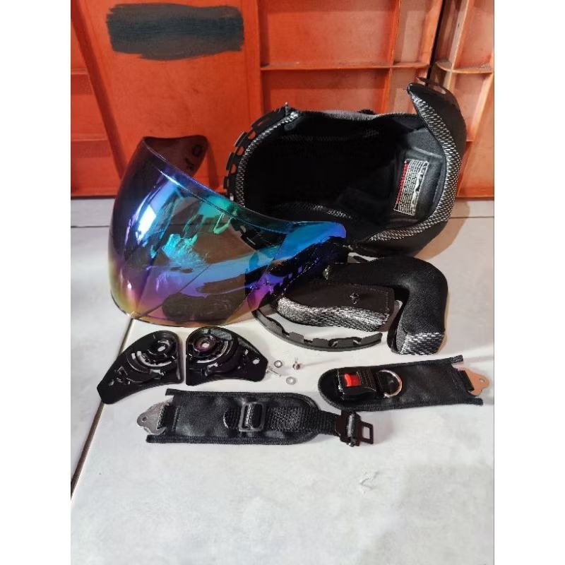Paket Busa Helm + Kaca Helm KYT Galaxy Slide Galaxy Flat R