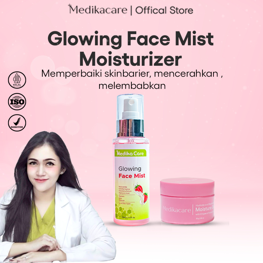 Medika Care Skincare Paket Wajah Glowing Medika Care (Face Mist & Moisture Gel)