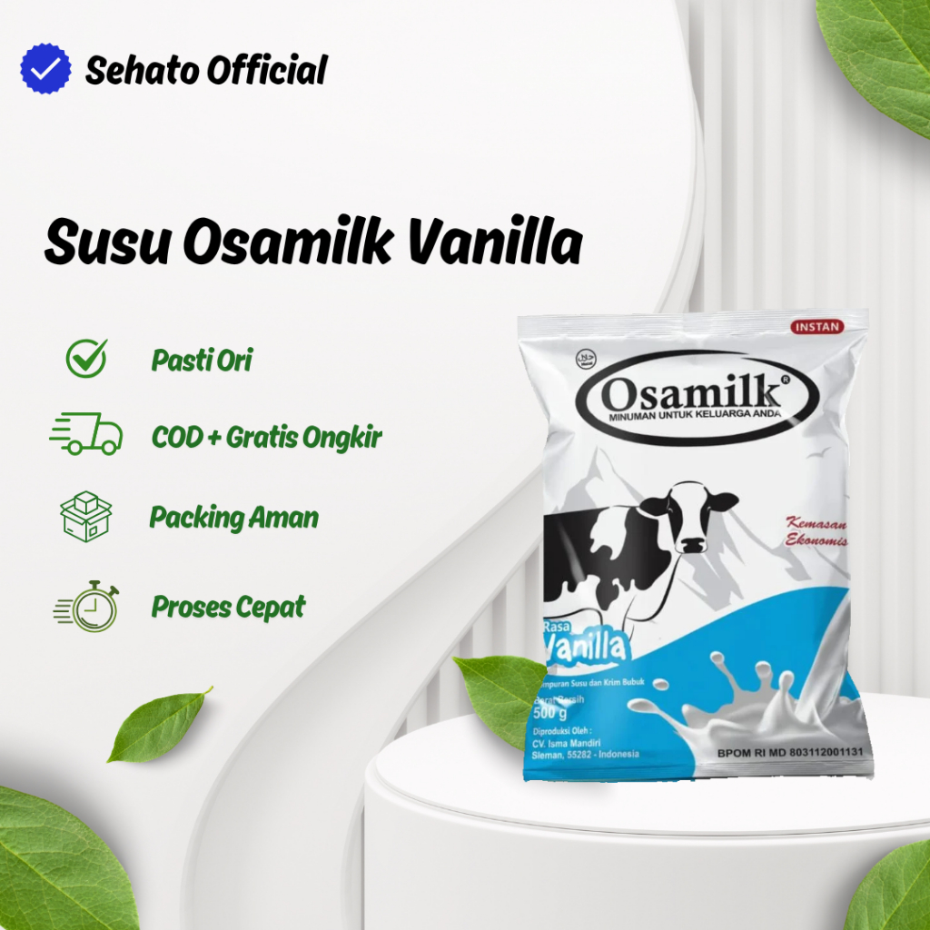 

Osamilk Vanilla 500gr Original - Susu Sapi Penggemuk Badan