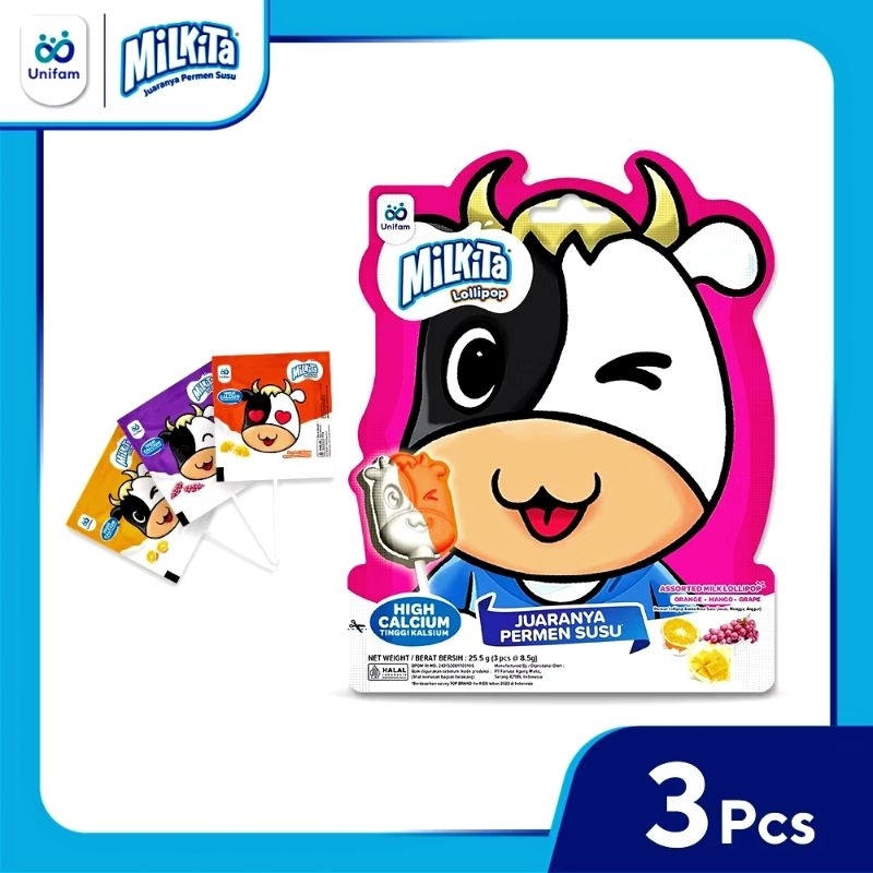 

Milkita LOLIPOP permen susu isi 3 permen 25,5 gram