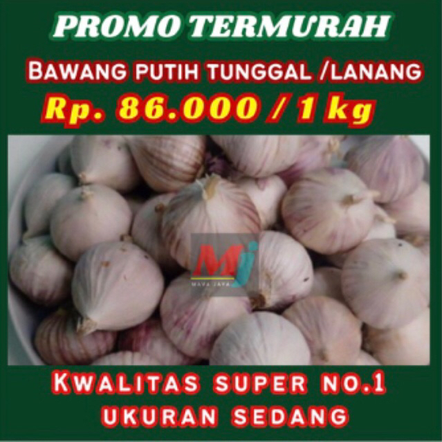 

Bawang putih tunggal/1kg/bawang putih lanang