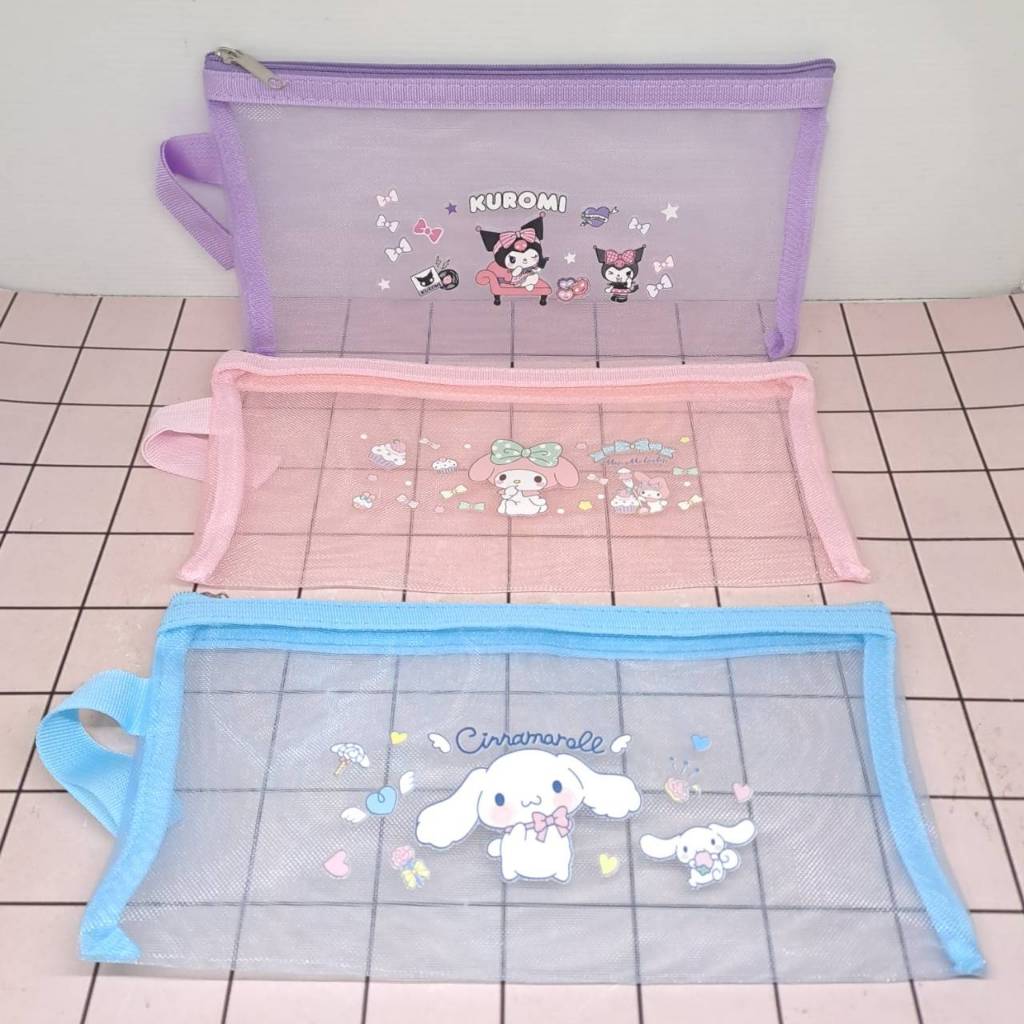 

Kotak Pensil Dompet Pouch Jaring Sanrio Cinnamorol Kuromi Melody ukuran B6 Lucu Aesthetic Aksesoris