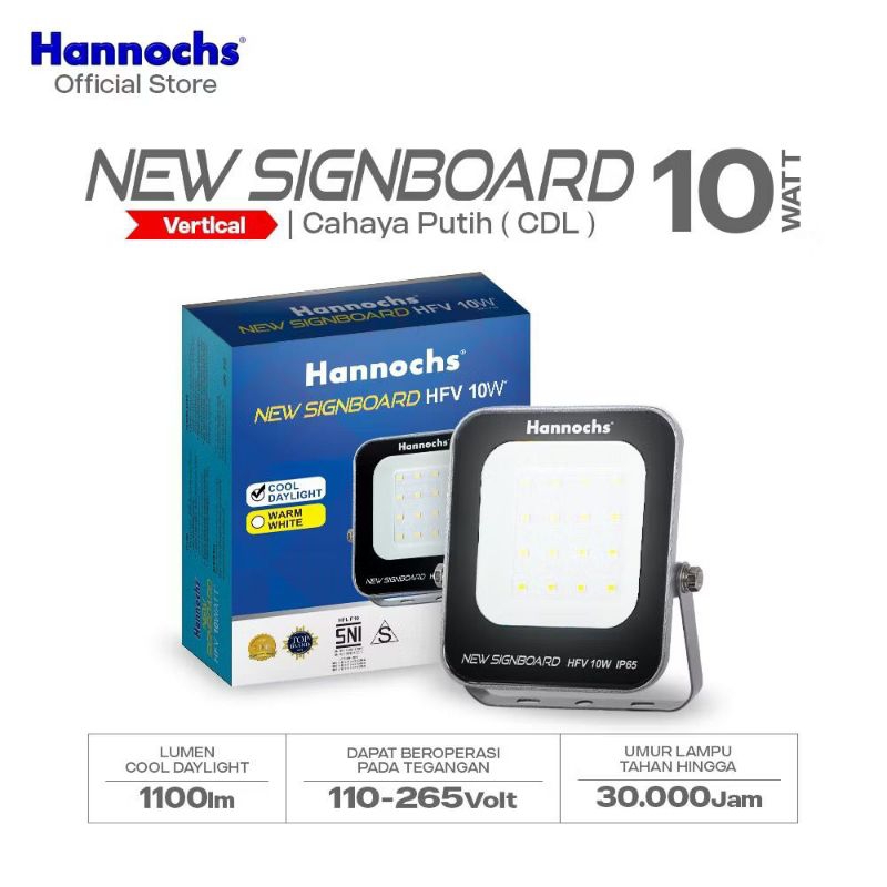 Lampu Sorot Hannochs New Signboard 10 Watt (Cahaya Putih / 6.500K)