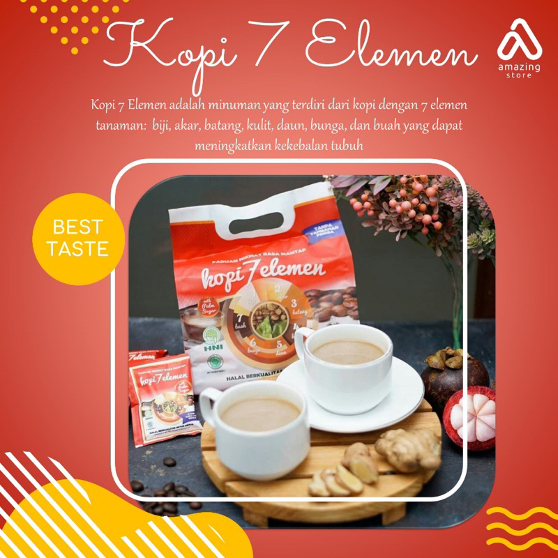 

Kopi Herbal HNI - Kopi Sevel 7 Elemen Kopi HPA Isi 10 Sachet, Kopi 7 Elemen HNI HPAI, Kopi Sevel HNI