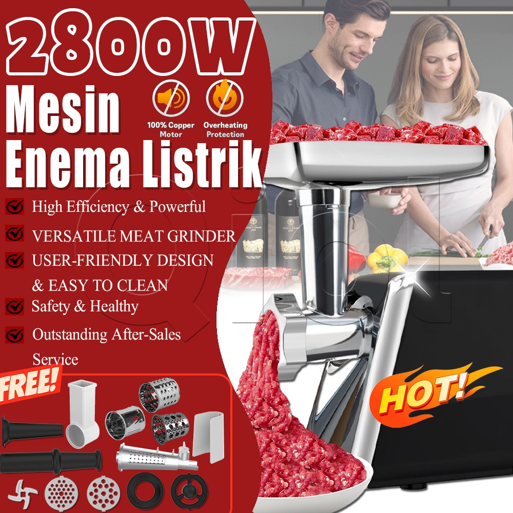 Mesin Enema Listrik Ekstraktor Jus Pemotong sayuran 2800W 220V Dengan Daya Besar Serbaguna Mesin Gil
