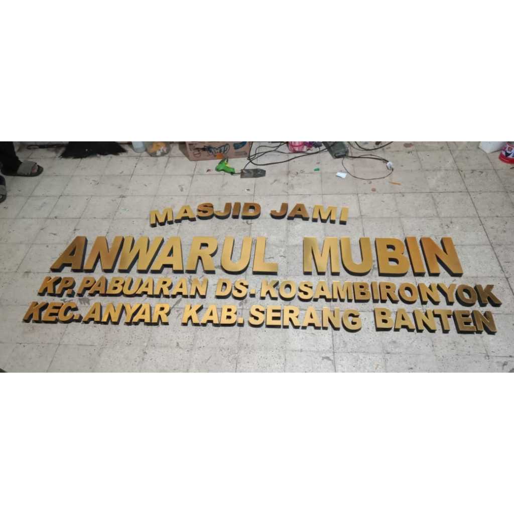 Huruf Timbul Akrilik Mirror