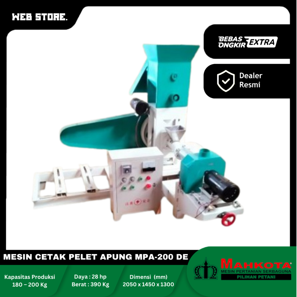 Mesin Cetak Pelet Apung Pembuat Pakan Pelet Ikan Mahkota MPA-200DE