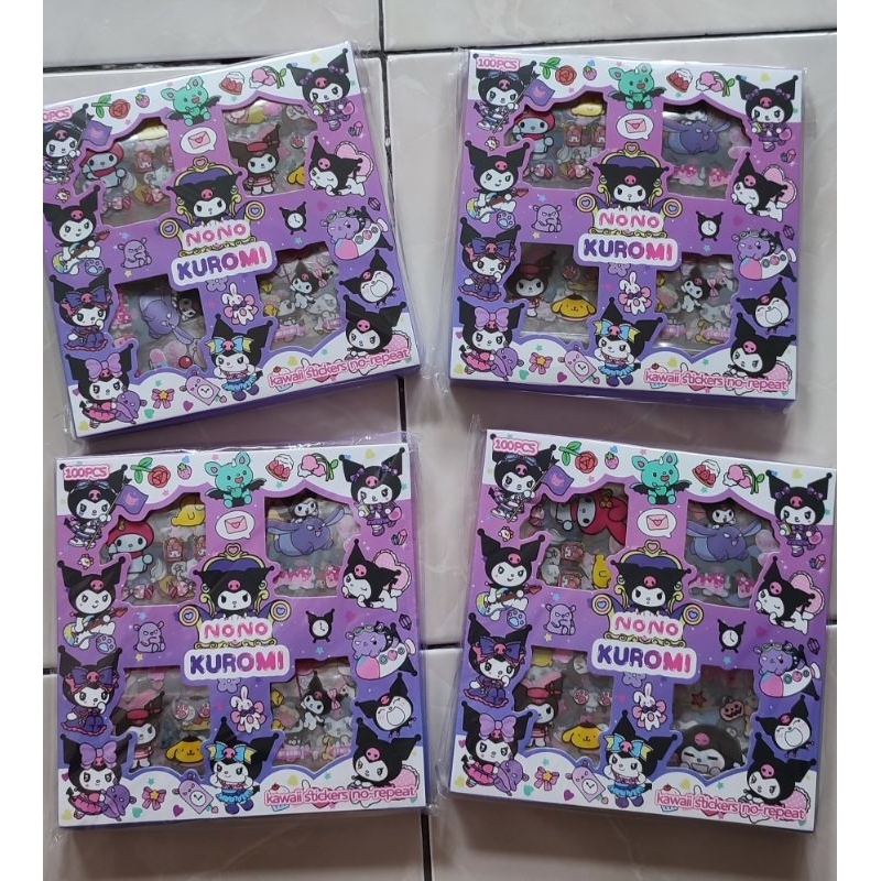 

Stiker Lucu Karakter KUROMI Isi 100 Lembar Per Box Tempelan Buku Anak - anak