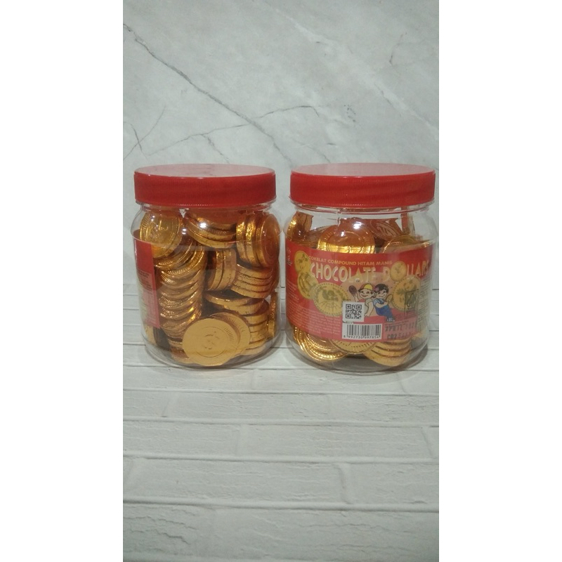 PUSAN COKLAT KOIN EMAS GOLD TOPLES ISI 100pcs (DOLLAR RUPIAH YEN MATA UANG)