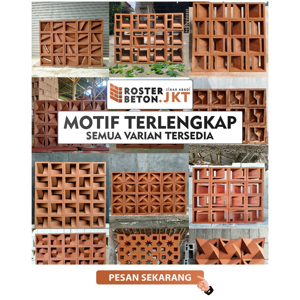 Roster Beton Semua Varian / Roster Beton Pilihan Motif / Roster Beton Semua Motif Warna Terracota