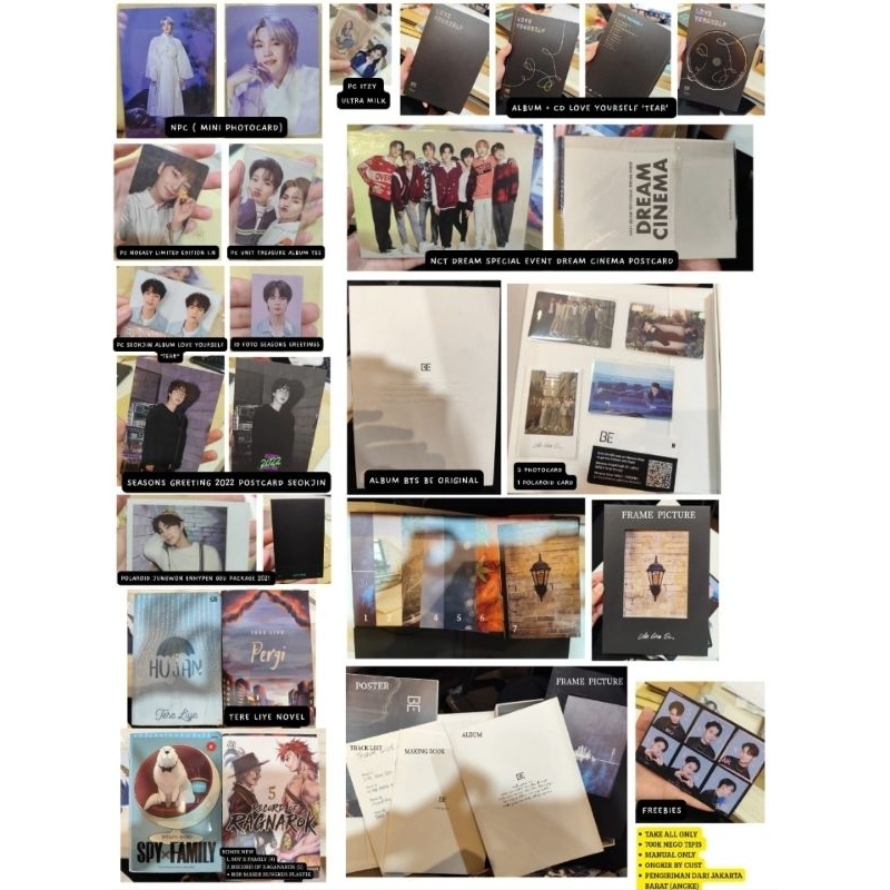 Preloved Album Unsealed BTS, MPC PC BTS STRAYKIDS NCT + Novel Tere Liye + Komik