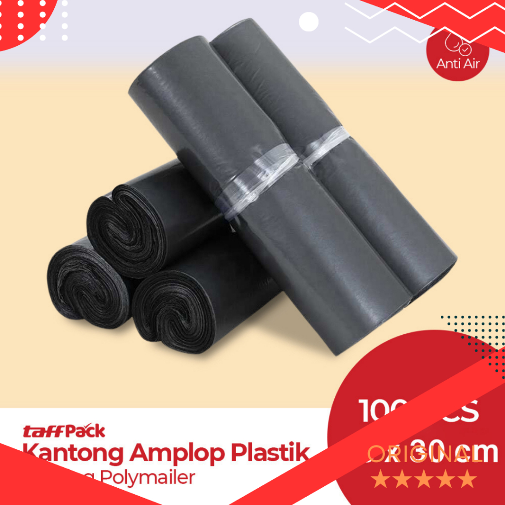 TaffPACK Kantong Amplop Plastik Packing Polymailer Polybag 20x30cm 100 PCS  [COD] BAYAR DITEMPAT ORI