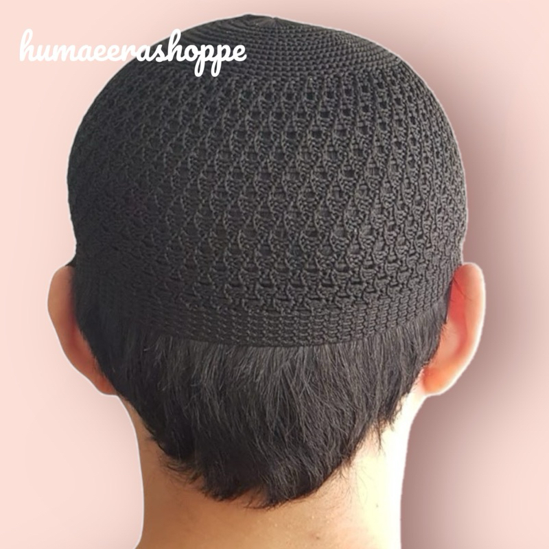 Peci hitam polos | peci saku rajut pria