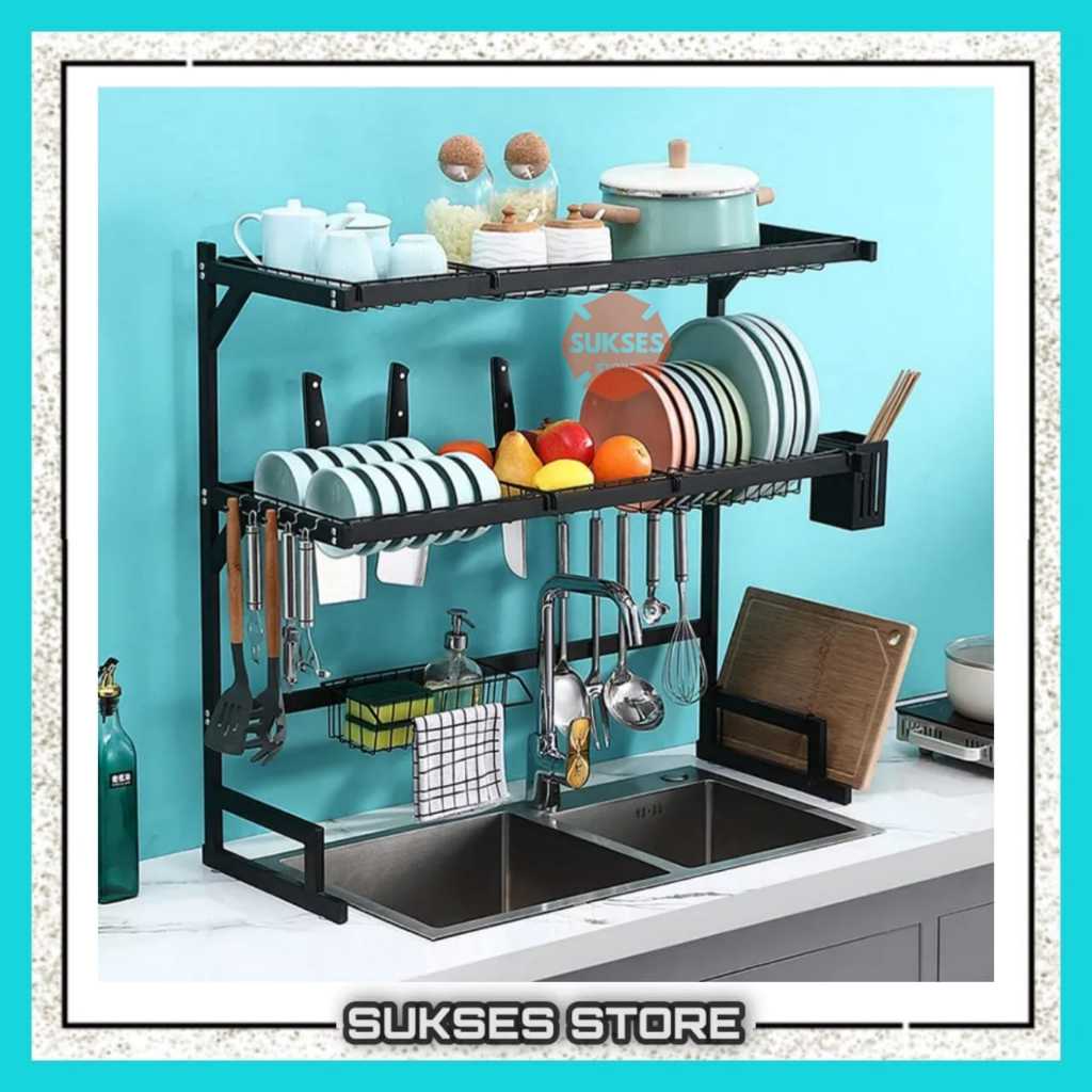 Rak Piring Wastafel 2 Susun / Rak Pengering Pring Atas Wastafel