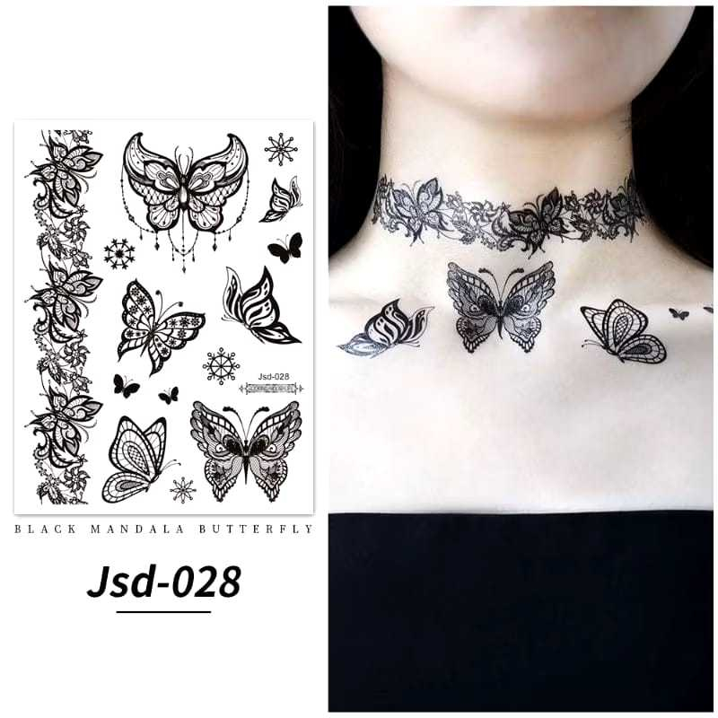 RCS ✅ temporary tatto butterfly tato badan sementara kupu bunga tato temporer