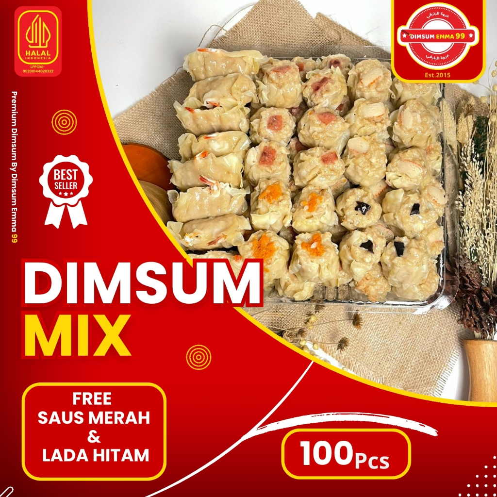 

TERLARIS !! Dimsum Ayam Premium isi 100 pcs Mix Toping Frozen Free Saos Merah & Lada Hitam