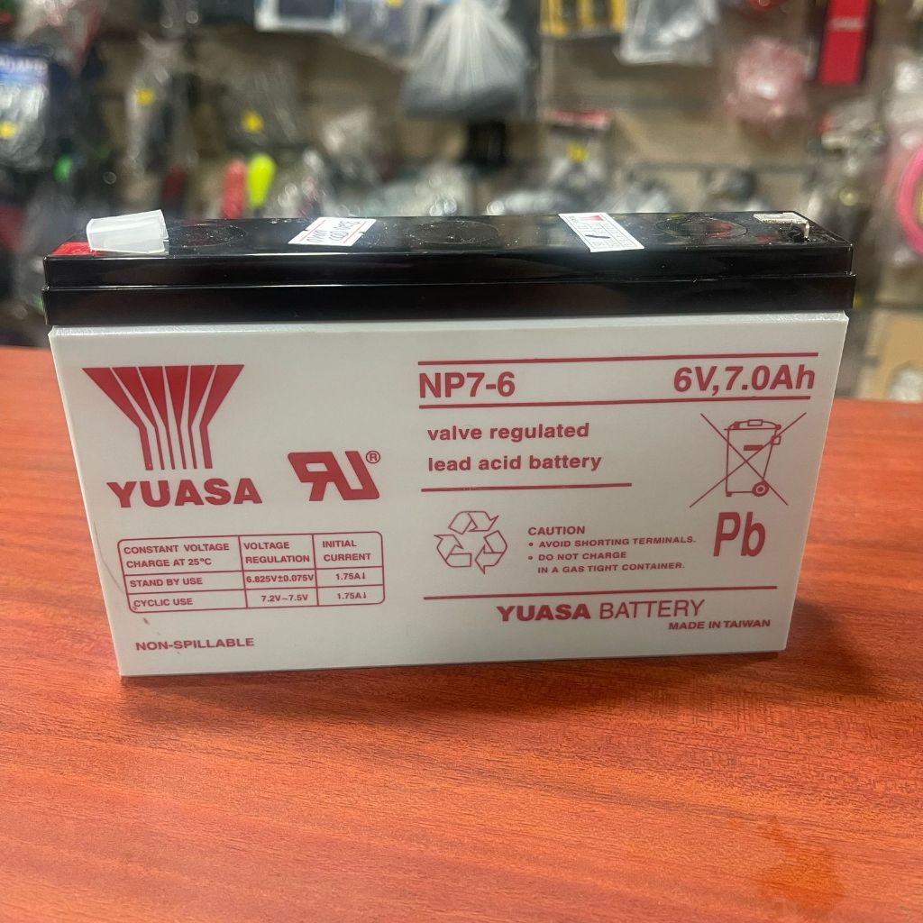 GOSEND Batre Aki Battery ACCU Yuasa Batre 6v7a Aki Kering Yuasa NP7-6 Baterai Kering Yuasa 6v 7ah VR