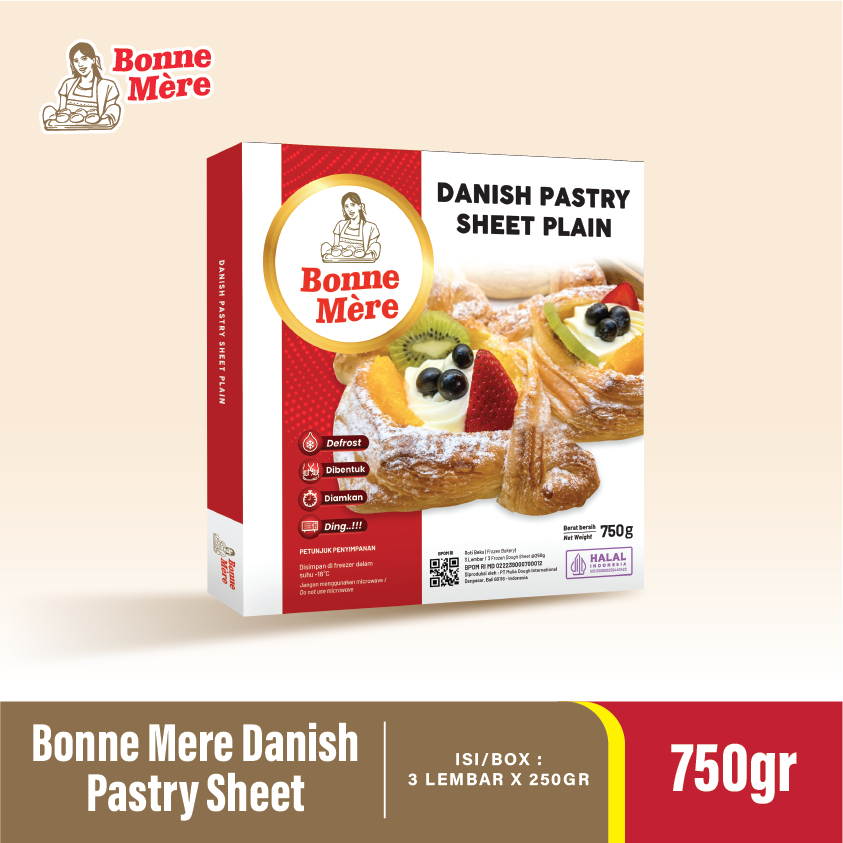 

Bonne Mere Danish Pastry Sheet Plain 12x3x250gr + Inner Box Per Pack