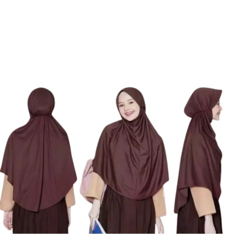 Kerudung / Hijab Bergo SD SMP SMA Coklat Pramuka