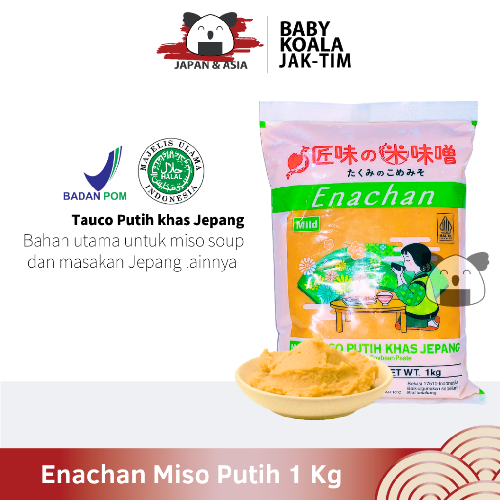 

ENACHAN Pasta Miso Putih 1 Kg Halal │ Tauco Ala Jepang untuk Sup Miso Soup Ramen Udon - Jaktim