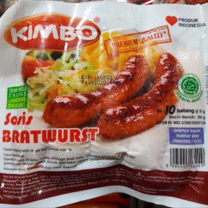 

Sosis Kimbo Bratwurst 500 Gram / Sosis Sapi dan Ayam Halal