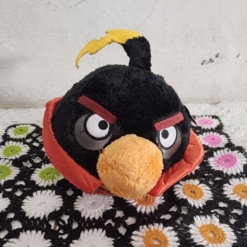 Angry Birds Black Orange Space Bomb Bird 8" Rovio Plush Toy P5