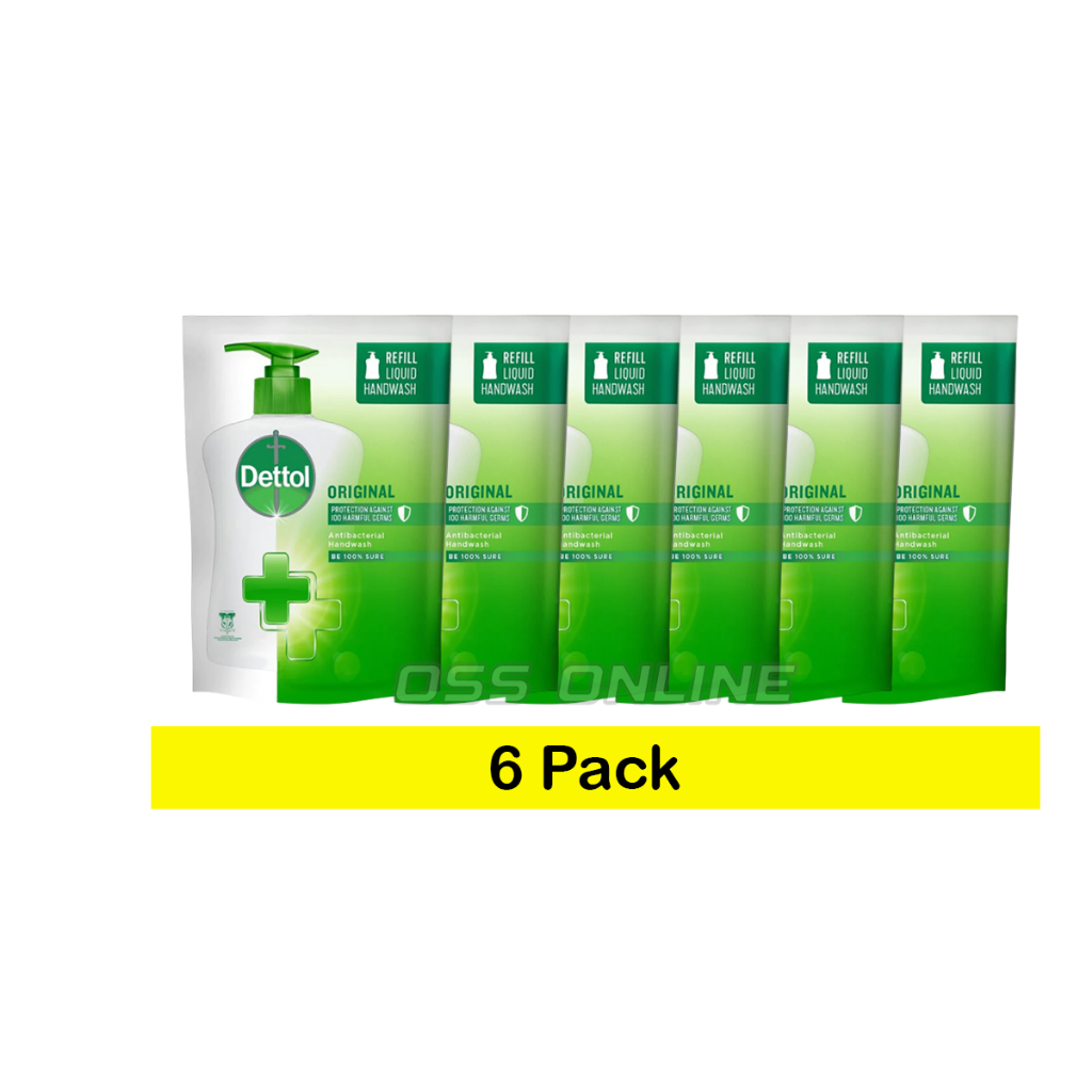 Dettol Refill Hand Wash 200ml Original 6PK Sabun Cuci Tangan Cair Original