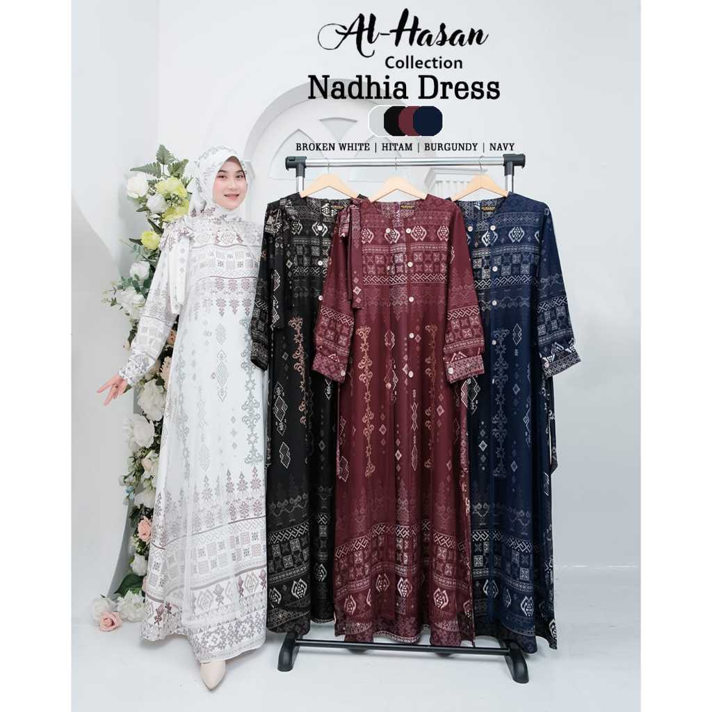 AISHA/NADHIA DRESS SYAKILA MIX TILEU BY AL HASAN ONLY GAMIS MOTIF CANTIK KEKINIAN
