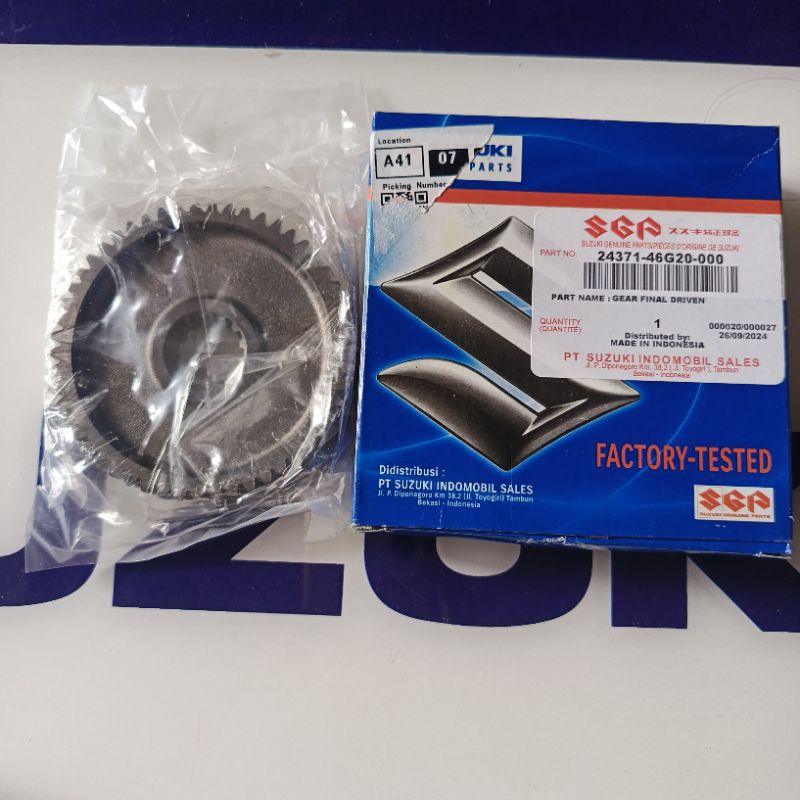 FINAL DRIVEN GEAR GIGI  RASIO SUZUKI SKYWAVE SPIN 125 SKYDRIVE HAYATE ORIGINAL SGP 24371-46G20-000