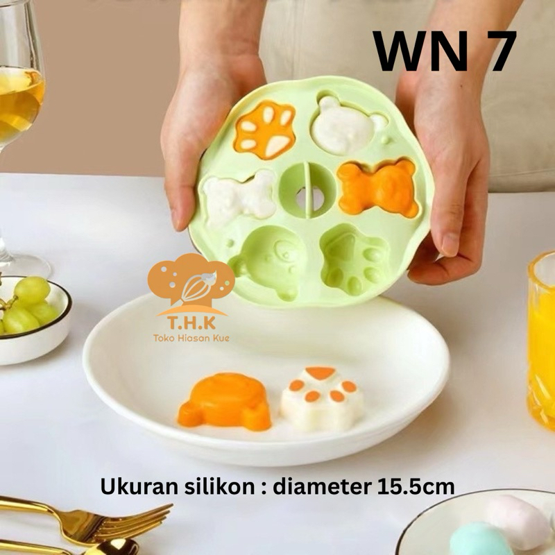 WN7 - Cetakan Silikon jelly Puding Coklat Beruang Panda