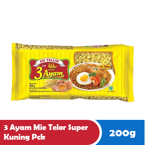 

3 AYAM MIE TELOR SUPER KUNING PCK 200g