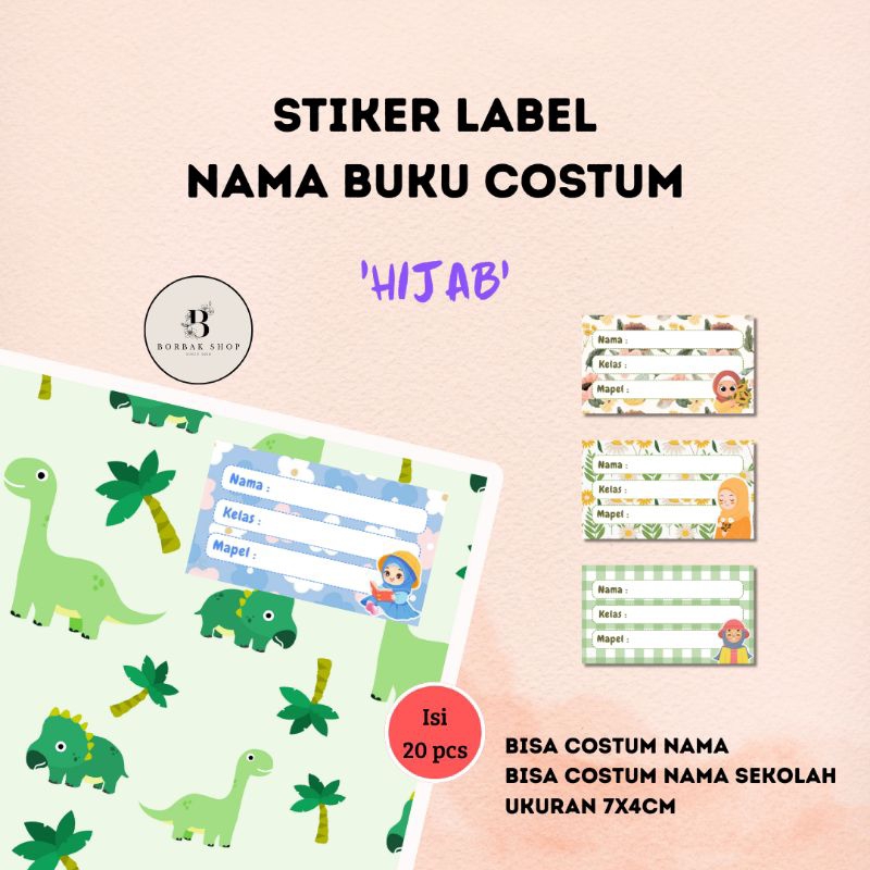 

Stiker Label Nama Buku Stiker Buku Pelajaran Stiker Buku Costum Karakter Hijab