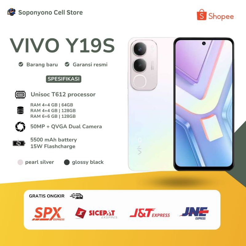 VIVO Y19S RAM 4+4/64GB 1 JUTAAN