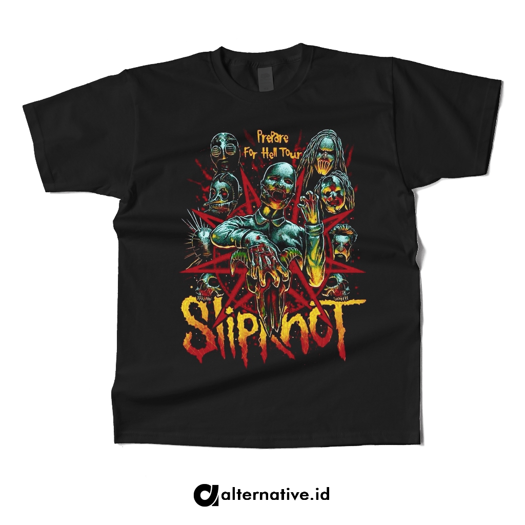 KAOS BAND SLIPKNOT (PREPARE FOR HELL TOUR) / KAOS MUSIK / KAOS METAL / ORIGINAL T-SHIRT ALTERNATIVE.