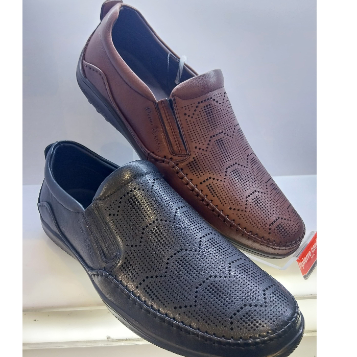 BUY 1 GET 1 PIERRE CARDIN 1811 Sepatu kulit  Casual Pria Warna Black & Dark Brown