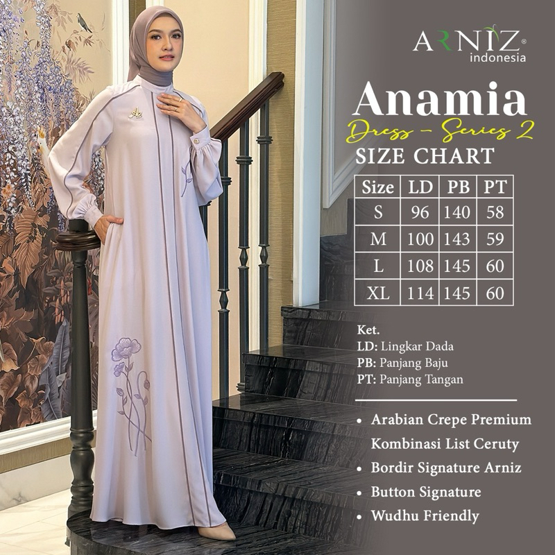 Anamia Dress Arabian by Arniz Collection khusus hitam&putih